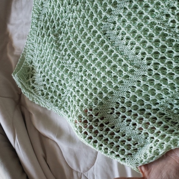 Free people sage green knit poncho shrug medium NWT - Picture 4 of 4